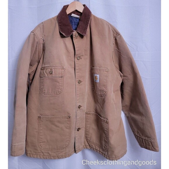 Vintage Carhartt Blanket Lined Chore Work Duck Jacket size 46 Made in USA - Picture 3 of 6